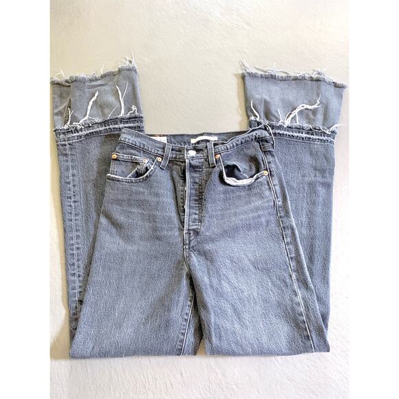 Levi's Ribcage Straight Faded Black Denim Jeans 27 - Picture 3 of 14